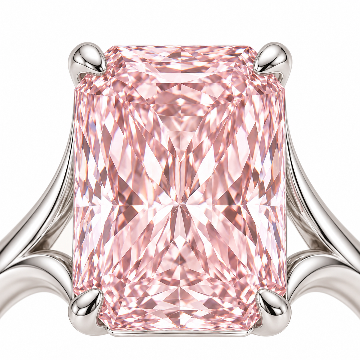 AI design preview close-up of Silk Frame pale pink radiant and four white-colored corner prongs