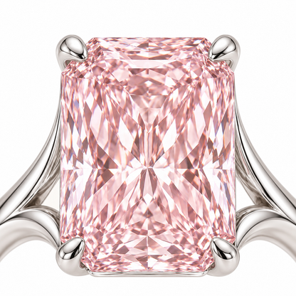 AI design preview close-up of Silk Frame pale pink radiant and four white-colored corner prongs