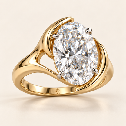 AI design visualization of Moonbay Oval Lab-Grown Diamond Ring — hero