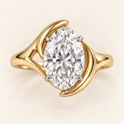 AI design visualization of Moonbay Oval Lab-Grown Diamond Ring — top