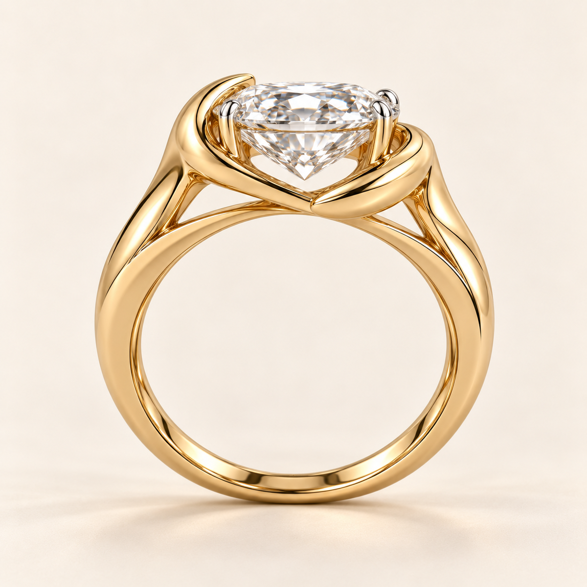 AI design visualization of Moonbay Oval Lab-Grown Diamond Ring — side