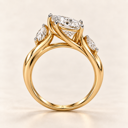 AI design visualization of New Sprig Pear Lab-Grown Diamond Ring — side