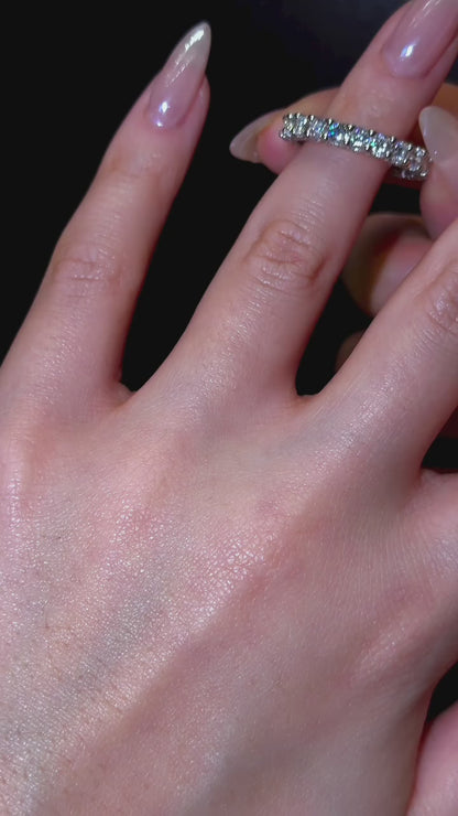 6-Carat Square Radiant Diamond Ring with Full Eternity Band - D Color VVS Lab-Grown Set