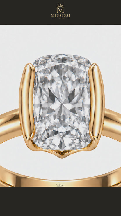 MISSISSI R045-EMBRACE-5-CT-ELONGATED-CUSHION-CUT — 12-second design film with English narration and captions — Remaining Collection Batch 3
