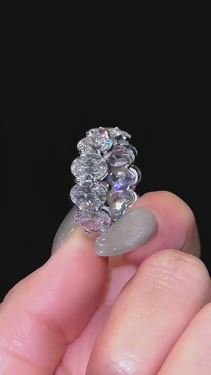 D VVS Lab Grown Diamond Eternity Band | 14K 18K Solid Gold | Anniversary Ring