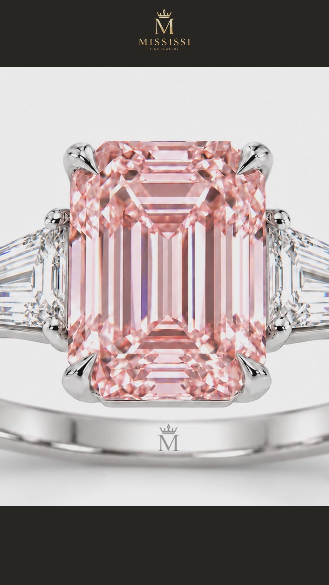 MISSISSI R089-ROSEVAULT-EMERALD-THREE-STONE-PINK — 12-second design film, English narration and captions — overnight-128-20261014