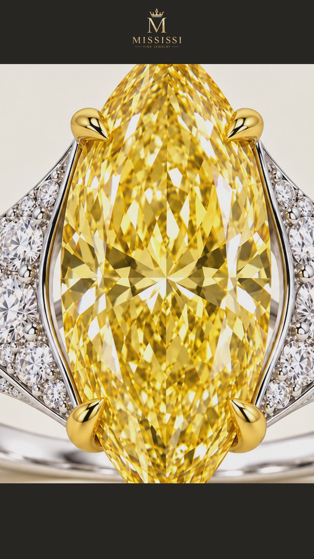 MISSISSI R018-HONEY-SAIL-6-CT-YELLOW-MARQUISE — 12-second design film with English narration and captions — Remaining Collection Batch 1