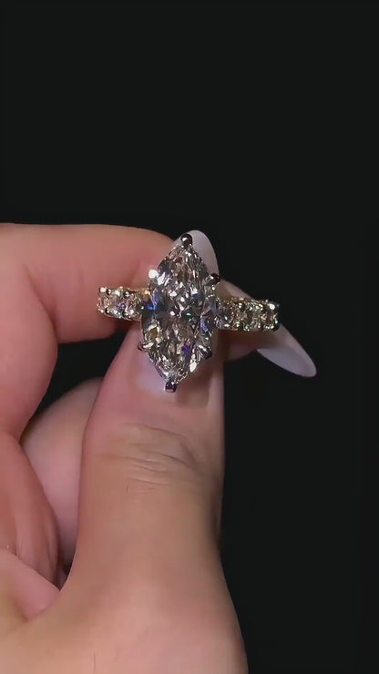 5 Carat Marquise Cut Lab Grown Diamond Ring D Color VVS Clarity – Fine Jewelry for Women