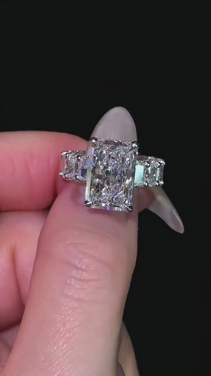 5 Carat Square Cut Lab Grown Diamond Ring | D VVS | Solid 14K 18K Gold Custom Engagement Ring