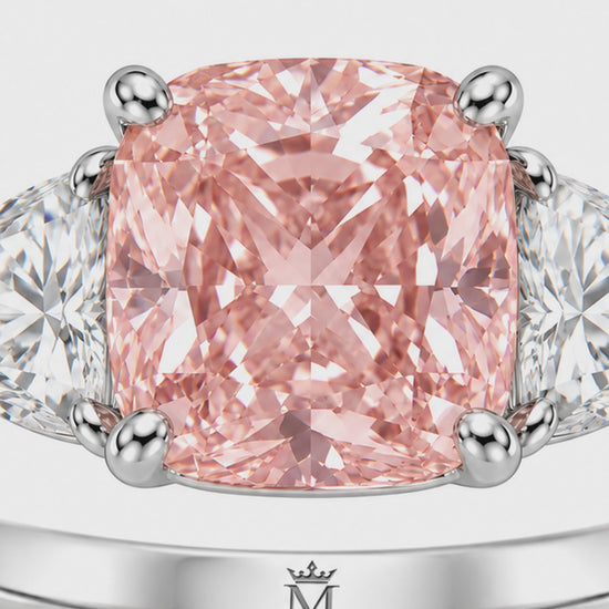 MISSISSI R087-ROSEHAVEN-CUSHION-THREE-STONE-PINK — 12-second design film, English narration and captions — overnight-128-20261014