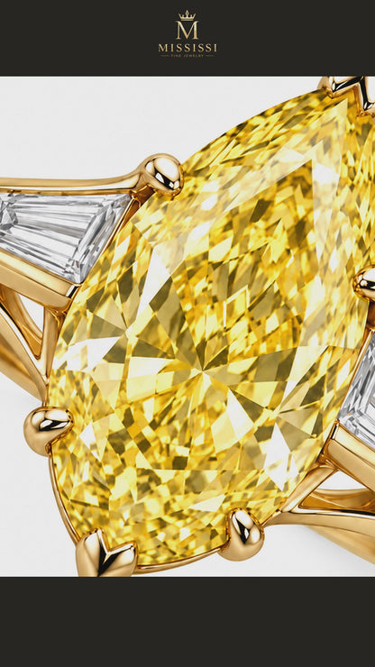 MISSISSI R026-GOLDEN-SPIRE-6-CT-YELLOW-MARQUISE — 12-second design film with English narration and captions — Remaining Collection Batch 2
