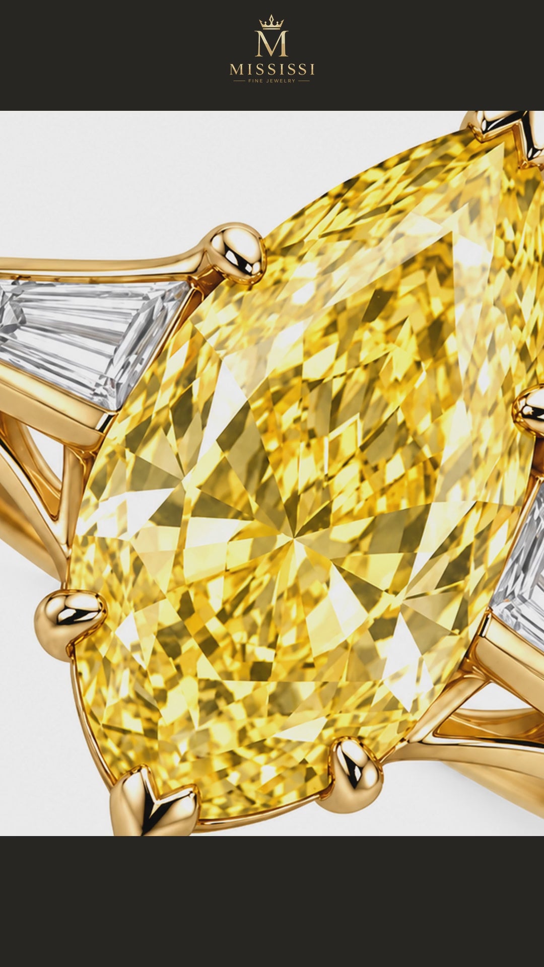 MISSISSI R026-GOLDEN-SPIRE-6-CT-YELLOW-MARQUISE — 12-second design film with English narration and captions — Remaining Collection Batch 2