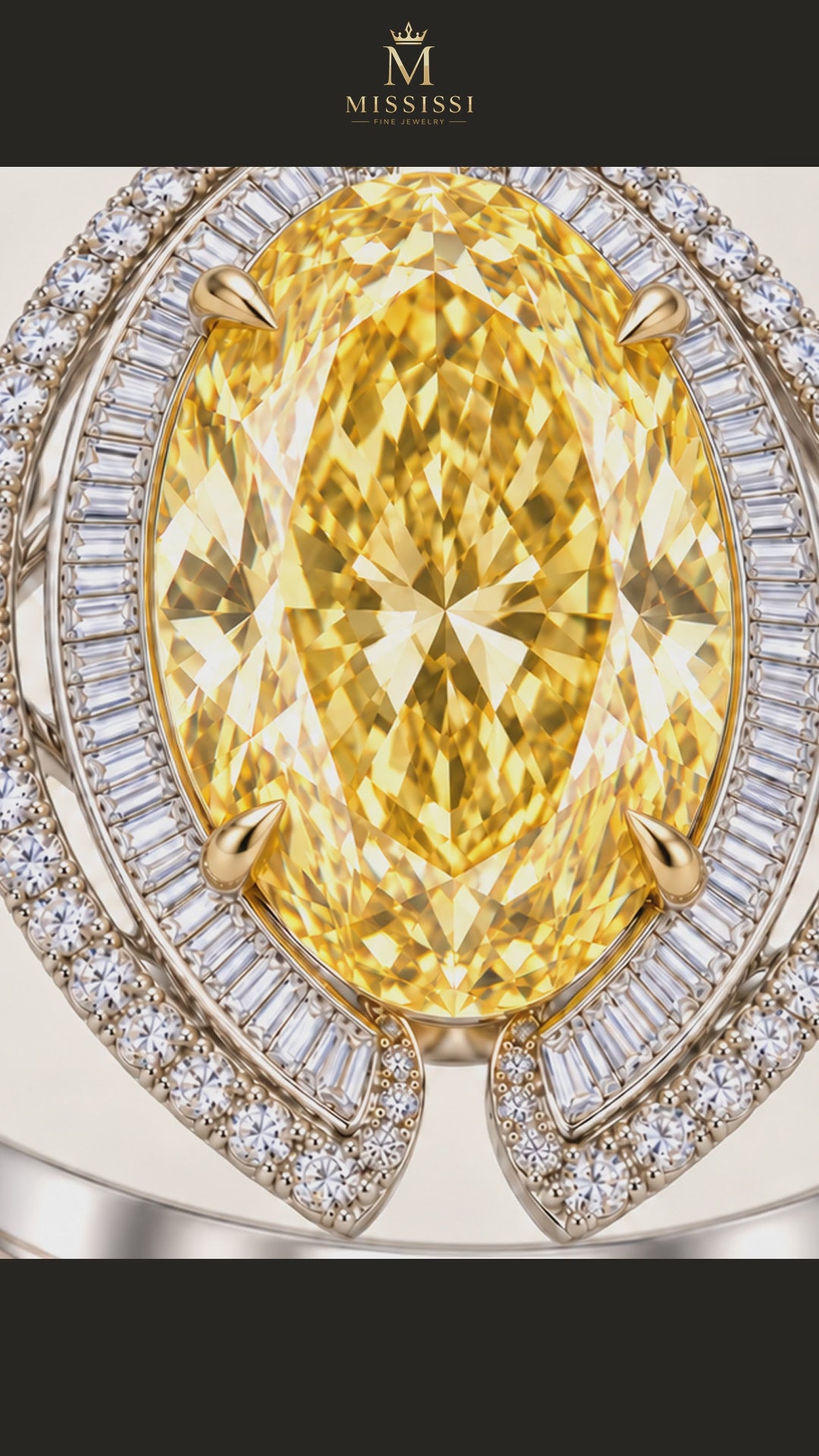 MISSISSI R063-GOLDEN-AUREOLE-7-5-CT-YELLOW-OVAL-CUT — 12-second design film, English narration and captions — overnight-128-20261014