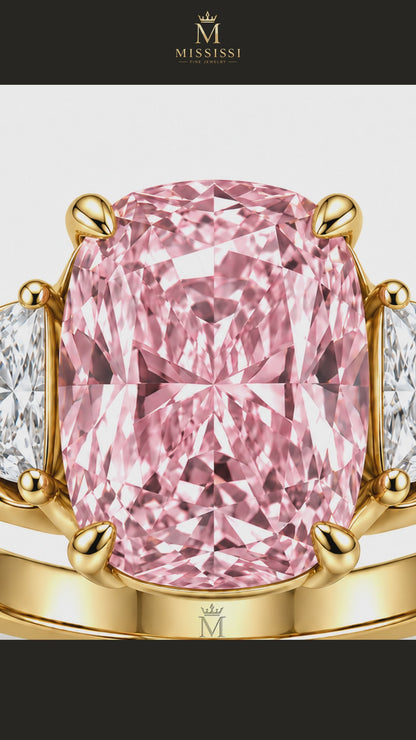 MISSISSI R051-BLUSH-MERIDIAN-7-CT-PINK-CUSHION-CUT — 12-second design film with English narration and captions — Remaining Collection Batch 3