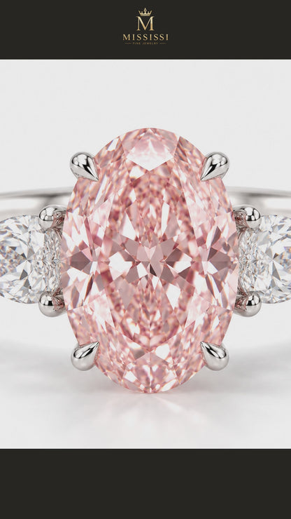 MISSISSI R093-ROSEMERE-OVAL-THREE-STONE-PINK — 12-second design film, English narration and captions — overnight-128-20261014