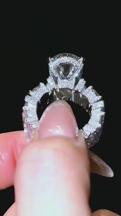 6 Carat Pear Shaped Diamond Ring – D Color VVS Clarity – Exquisite Handcrafted Luxury Engagement Ring