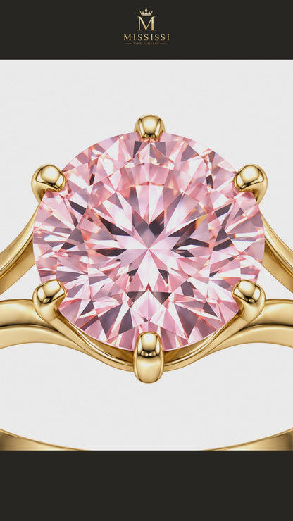 MISSISSI R044-BLUSH-BLOOM-5-CT-PINK-ROUND-BRILLIANT — 12-second design film with English narration and captions — Remaining Collection Batch 3