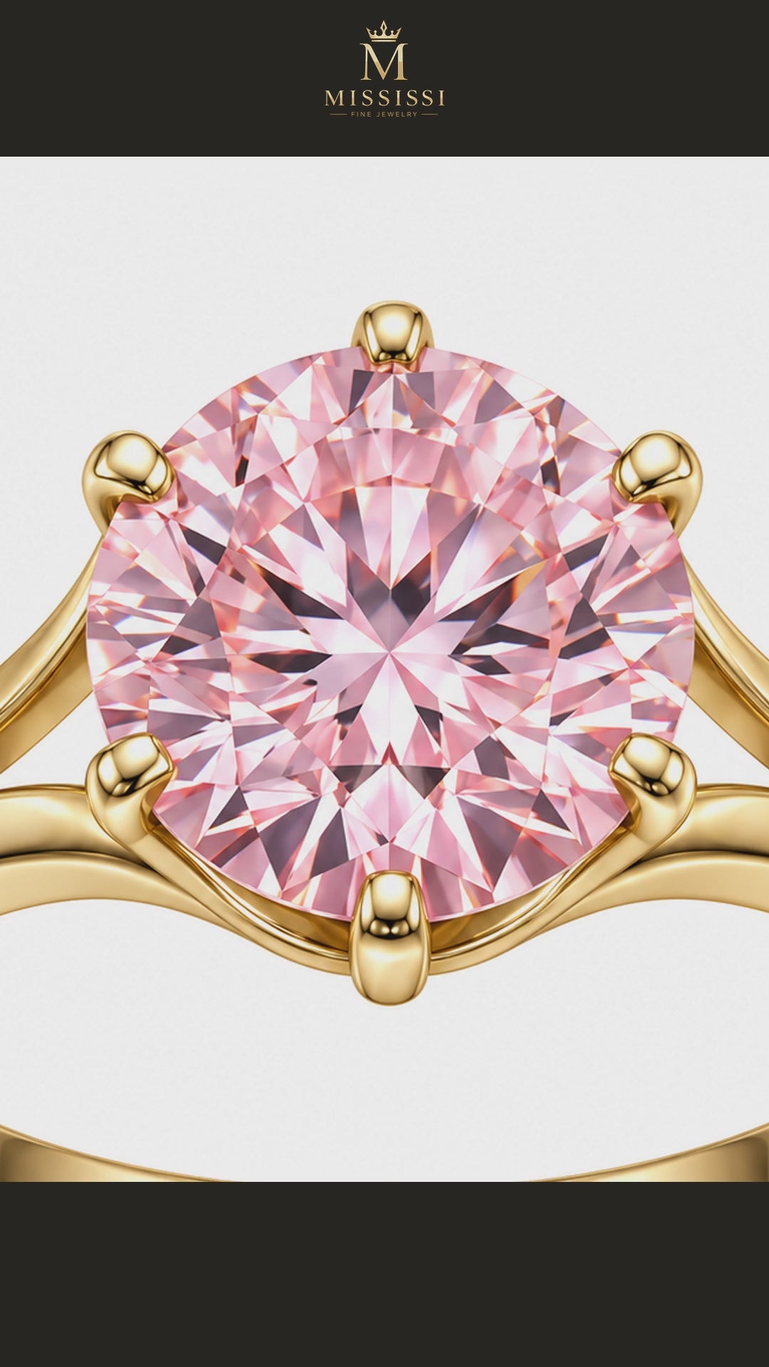 MISSISSI R044-BLUSH-BLOOM-5-CT-PINK-ROUND-BRILLIANT — 12-second design film with English narration and captions — Remaining Collection Batch 3