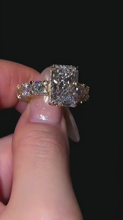 5 Carat Princess Cut Lab Grown Diamond Engagement Ring | D Color VVS | 14K/18K Gold