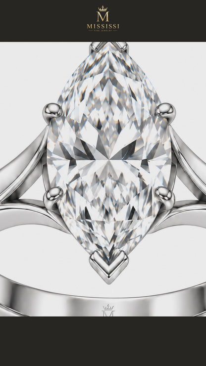 MISSISSI R035-SILHOUETTE-5-CT-MARQUISE-CUT — 12-second design film with English narration and captions — Remaining Collection Batch 2