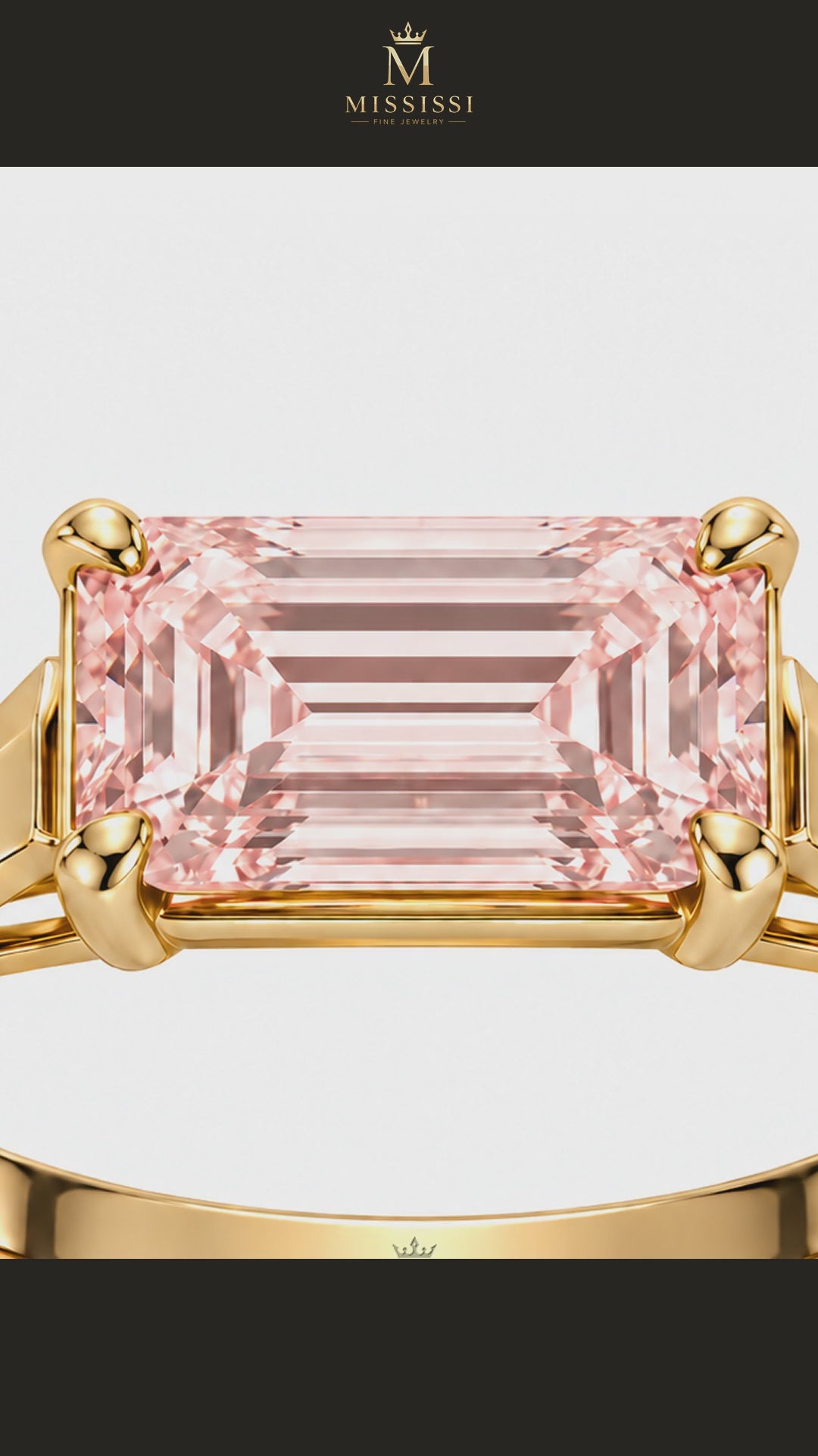 MISSISSI R049-HORIZON-ROSE-5-CT-PINK-EMERALD-CUT — 12-second design film with English narration and captions — Remaining Collection Batch 3