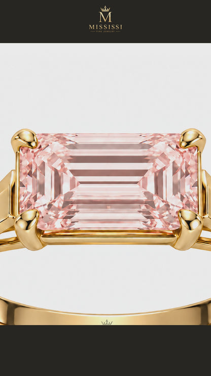 MISSISSI R049-HORIZON-ROSE-5-CT-PINK-EMERALD-CUT — 12-second design film with English narration and captions — Remaining Collection Batch 3