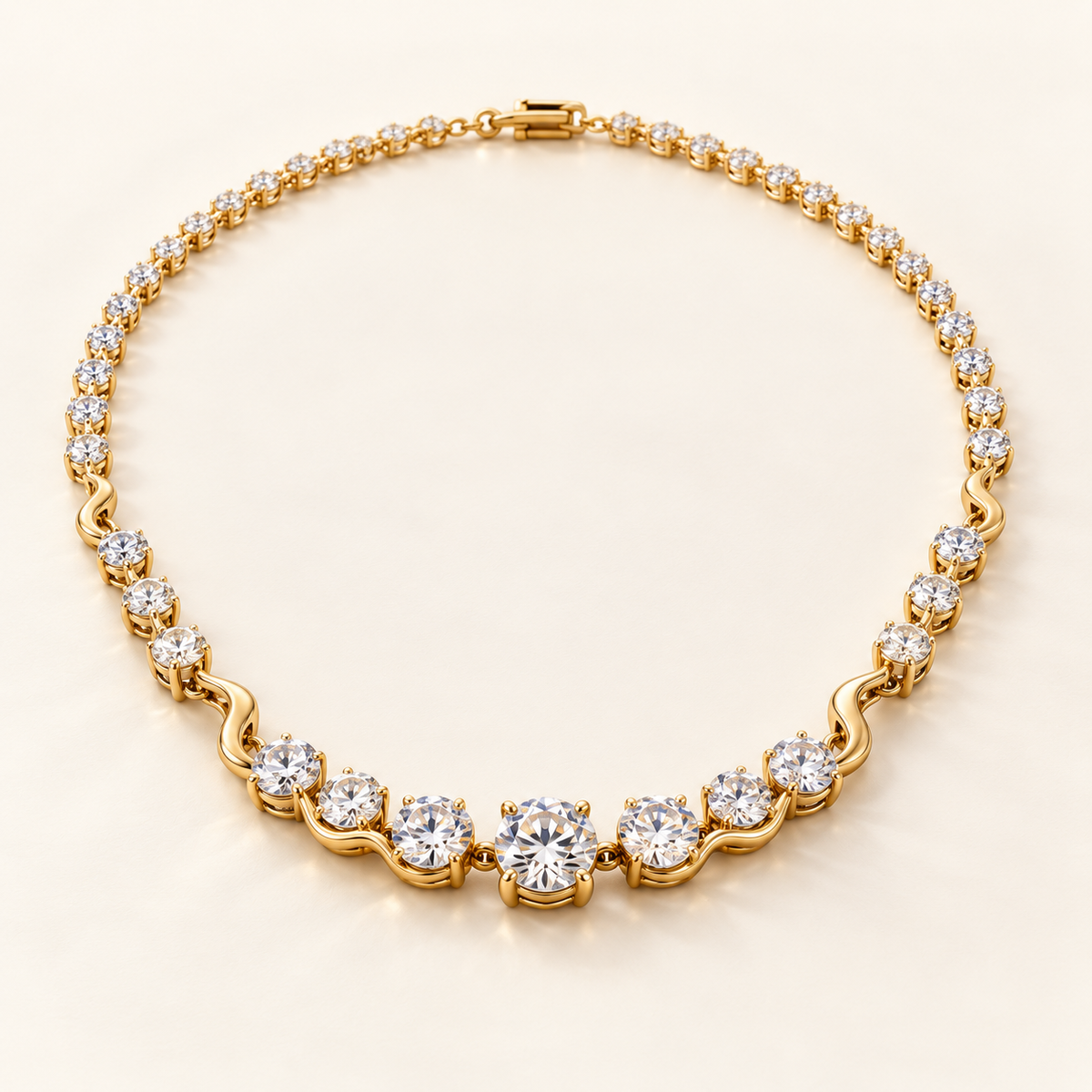 AI design visualization of Ripplelight Graduated Lab-Grown Diamond Line Necklace — hero