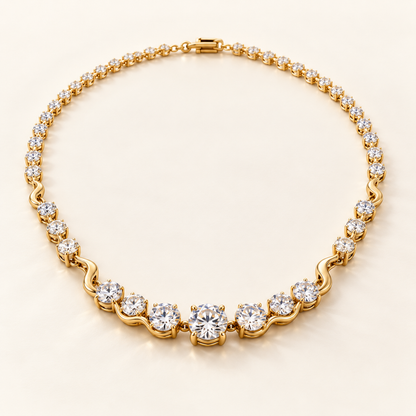 AI design visualization of Ripplelight Graduated Lab-Grown Diamond Line Necklace — hero