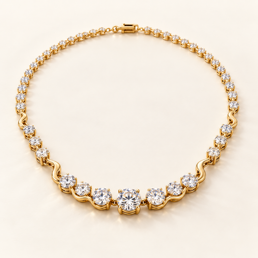 AI design visualization of Ripplelight Graduated Lab-Grown Diamond Line Necklace — hero