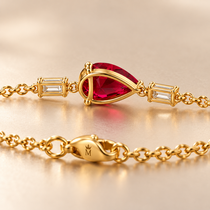 MISSISSI Ruby Stream Lab-Grown Ruby & Diamond Bracelet, reverse setting detail; design visualization