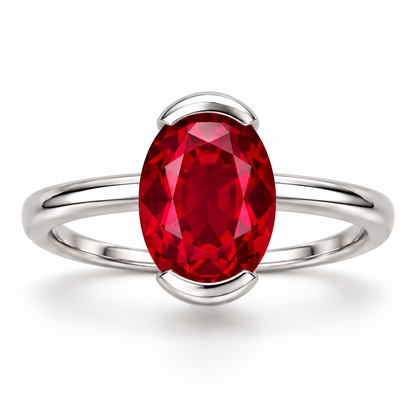 MISSISSI Ruby Stillwater Lab-Grown Ruby Ring, main view; design visualization