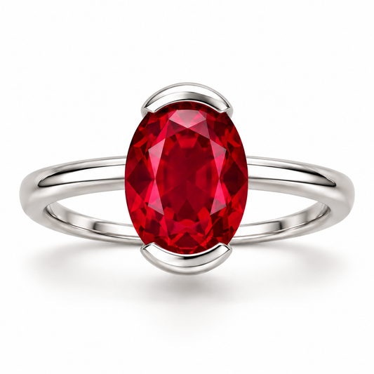 MISSISSI Ruby Stillwater Lab-Grown Ruby Ring, main view; design visualization