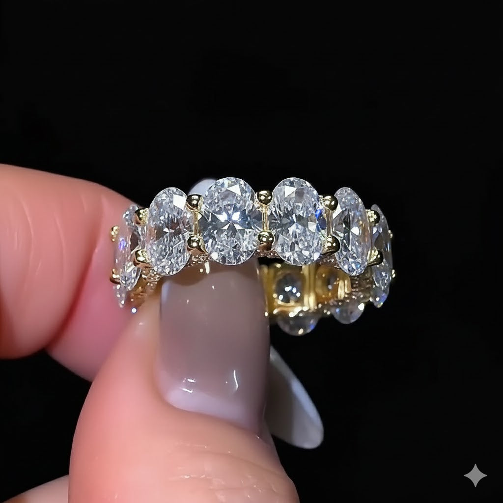 D VVS Lab Grown Diamond Eternity Band | Solid 14K 18K Gold | Custom Wedding Ring