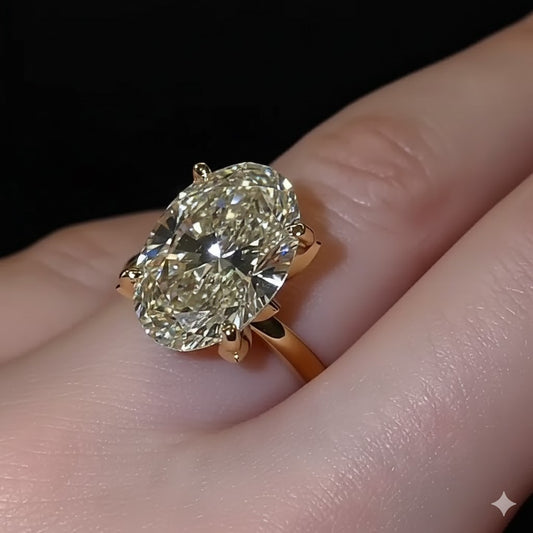 5 Carat Oval D Color VVS Lab-Grown Diamond Engagement Ring – Minimalist Luxury