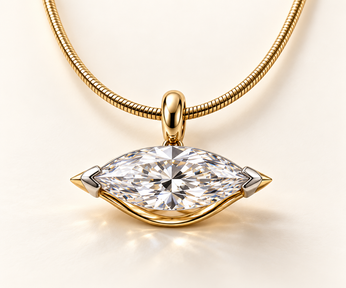 AI design visualization of Wandering Light Marquise Lab-Grown Diamond Pendant Necklace — hero