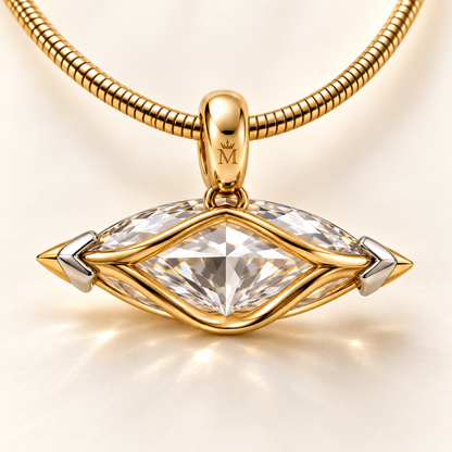 AI design visualization of Wandering Light Marquise Lab-Grown Diamond Pendant Necklace — bail reverse engraving