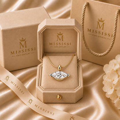 AI design visualization of Wandering Light Marquise Lab-Grown Diamond Pendant Necklace — packaging visualization